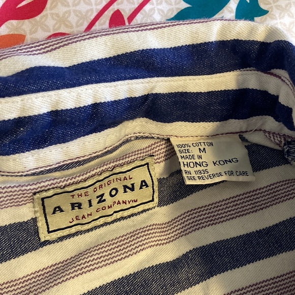 Arizona Jean Company Vintage Long Sleeve Button Up Shirt 100% Cotton Size M - Picture 3 of 6